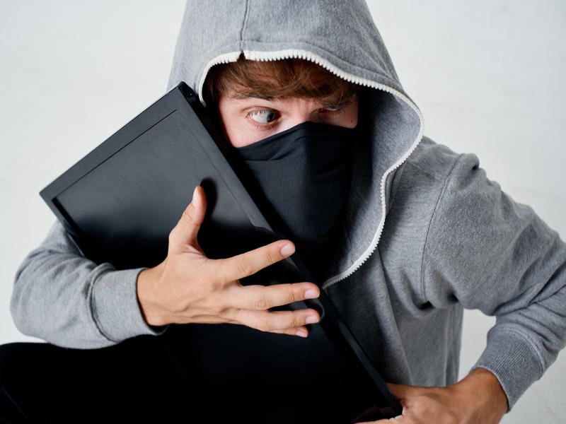 male thief secret penetration store theft bully crime hacker
